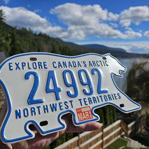 Northwest Territories Canada 1980s License Plate 1988 Tag Collector Low Number